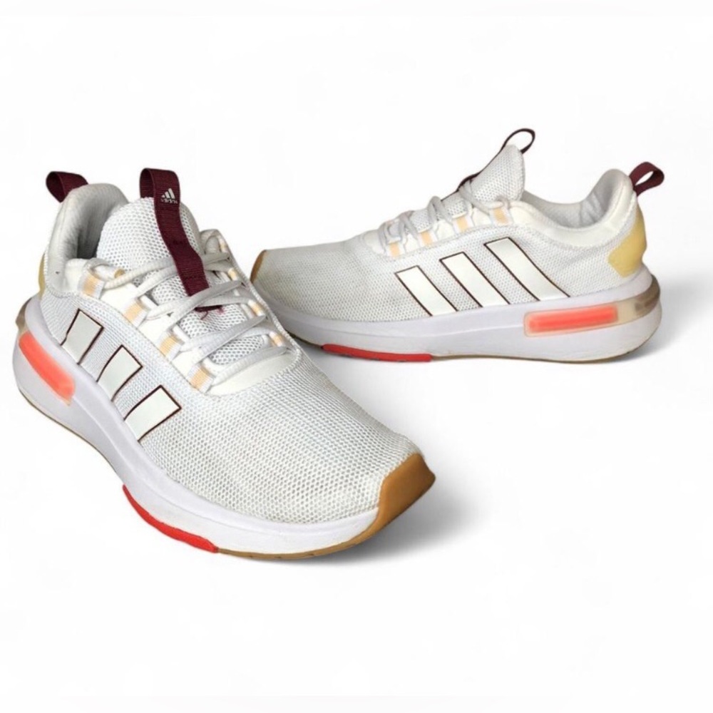 Adidas Racer TR23 White Bright Red Womens Running Shoes Size 9